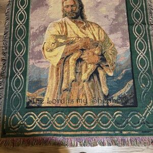 23 Psalm Jesus With Lamb Keepsake Tapestry  Blanket Throw Wall Art Christian